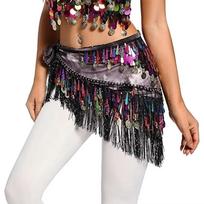 Glitter Sequins Belly Dance Waist Chain Hollow Triangle Belly Dance Hip Scarf Handmade Rhinestone Hip Scarf Skirt Oriental Dance juoda