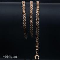 5mm 14K aukso unisex raižyta pintos virvės grandinėlė, ilgas karoliai 50cm beige