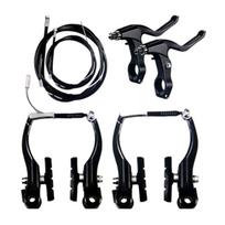 Mountain Bike V Brake Set with Brake levers, Bike Cables Aluminum Alloy Bike Front Rear V Brake Set Easy to Install 1