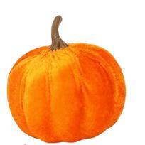 Velvet Mini Pumpkin Ornament Soft Flocked Halloween Artificial Decoration  Harvest Season Decor 8 cm oranžinė