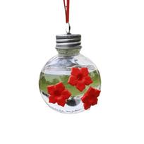 Three Hole Hummingbird Feeder Transparent Birds Water Dispenser  Backyard Decor Round S