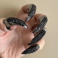 Crystal Design Punk Finger Rings Jewelry Nail Punk Rock Rings Cool Eagle Claw Ring  Art Decoration 5pcs