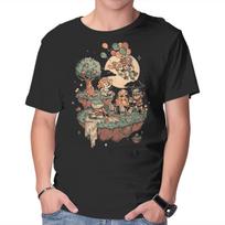 Unisex Crew Neck T-Shirt Chrono Island Graphic Short Sleeve Casual Tee XXXL