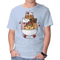 Unisex Crew Neck T-Shirt Ice Cream Kittens Graphic Short Sleeve Casual Tee XXXL