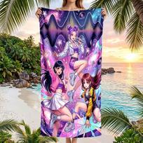1Pc Cute K-Pop Anime Girl Group Beach Towel Microfiber Soft Quick Dry Gym Sports Towel Bath Towel For Bathroom Swimming Outdoor 40X60CM