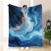 Galaxy Nebula Blanket Cosmic Blue And Orange Swirls Soft Fleece Throw Cozy Home Decor Gift For Space And Astronomy Lovers 70x100cm28x39in