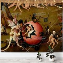 Hieronymus Bosch Žemiškųjų malonumų sodas Gobelenas Sienos meno dekoras Paveikslai Retro gobelenai Estetiškas kambario dekoras Plakatai 70x100CM