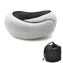 Portable Adjustable Travel Neck Pillow Memory Foam U-Shaped Pillow Snail Style Travel Neck Support Soft Noon Break Sleep Pillow šviesiai pilka spalva