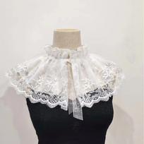 Cape Embroidered Lace Fake Collar Small high collar Embroidery Small Shawl Korean Style Wraps Blouse False Collars Women balta