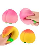Peach Squishy Stress Ball Fidget Toy, Cute Fruit Squeeze Toy for Kids & Adults, Sensory Stress Relief Toys for Anxiety, ADHD