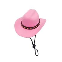 1pc British Pet Dog Hat Star Cowboy Hat Pet Supplies Adjustable Dog Costume Top Hat Headwear Pet Hat Dogs Caps Dog Cat Sun Hats rožinė