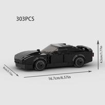 Lenktyninis automobilis Miesto greitis Sportas Statybiniai kaladėlės MOC KITT Raitelis ant žirgo Kaladėlės Vaikų žaislai Berniukas Super lenktynininkai Transporto priemonė Technika black