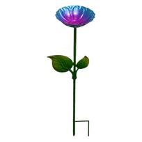 Bee Watering Station Weather-Resistant Garden Metal Stakes Bee Bath Feeder for Hummingbird Drinking Yard Balcony Patio Deck mėlyna