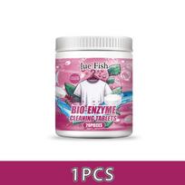 20PCS Bio Enzyme Salt Fabric Stain Remover Leaves Fragrance Restores Colour Brightens Shine Cleaning Effervescent Tablets 1PCS