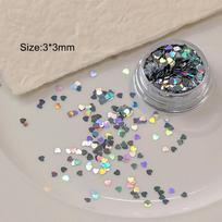 1PC Holographic Silver Nail Glitter - Laser Star Shape Sequins Sparkly Flakes Paillette for DIY Nail Art Decorations