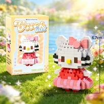 Sanrio Hello Kitty lega Hello Kitty Toys Building Blocks Japanese Cartoon Character Anime Model Building Blocks Toy for Gifts No Box