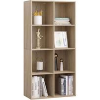 WOLTU Bibliothèque, Meuble de Rangement, Étagère de 8 Casiers, 60x29,5x121cm, Chêne Clair W0ATT0076