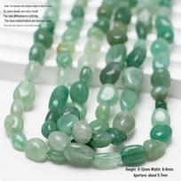 Balto nefrito netaisyklingi karoliukai, skirti pasidaryk pats papuošalams gaminti Green Aventurine 10 pieces H-9982 žalia