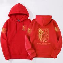 Hot Anime Attack on Titan Printed Hooded Sweatshirt Wome Men Harajuku Round Neck Sweater Sleeve Sportswear S