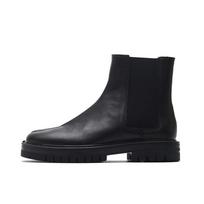 Tabi batai vyrams ir moterims porų stiliaus aukštakulniai ankle boots odiniai batai su atskirtu pirštu britiško stiliaus Chelsea žemi batai 43 black