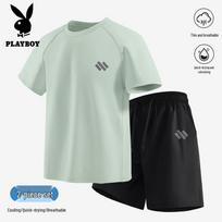 PLAYBOY Men's Quick-Dry Breathable Sport Set 2XL gray
