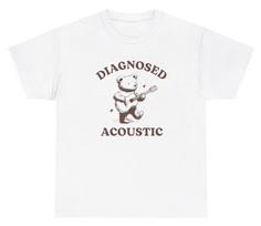 Diagnosed Acoustic Bear Guitar T Shirt Funny Autistic Autism Animal Humor Tee S