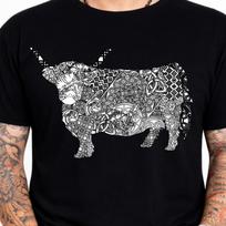 Highland Cow Mandala Graphic T-Shirt Floral Animal Art Tee Farm Nature Boho Gift XXXXL