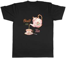 Built on Tea Cuppa Teapot Lover Mens T-Shirt Tee Gift Top L