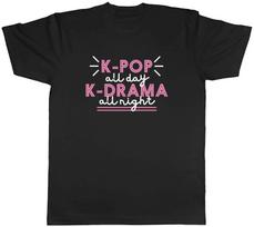 K-Pop All Day Mens T-Shirt K-Drama all Night Funny Unisex Tee Gift XXXL