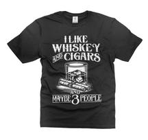 Mens Funny Whiskey and cigars T-shirt funny gifts men fathers day gift tee L