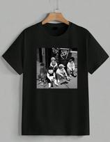 Gangster Cats T-Shirt Funny Thug Life Kitten Streetwear Hip Hop Graphic Unisex M