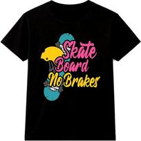 Skateboarding T Shirt Skater Graphic Tee No Brakes Streetwear Skateboard Top XXXL