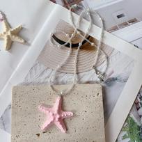 Dopamine Long And Short Beaded Starfish Necklace For Women Summer Seaside Holiday Style Exaggerated Clavicle Chain Accessories A9