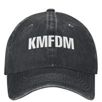 KMFDM Casual Baseball Cap Summer Trucker Hat Breathable Running Hippie Snapback Cap Couple Women Fashion Baseball Caps One Size juoda