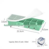 Frozen Soup Silicone Mold Ice Cube Tray with Lid – 4-Grid Storage for Freshness Preservation and Food Supplement Freezing.