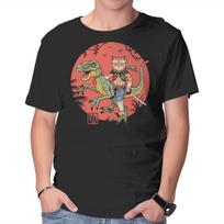 Unisex Crew Neck T-Shirt Raptor Catana Meowster Graphic Short Sleeve Casual Tee XXXL