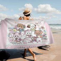 Cute Cat Mikko I-Illustrations Microfiber Beach Towel Absorbent Quick Dry Soft Yoga Swimming Resort Mountain Climbing Towel 40X70cm(15X27in)