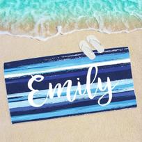 Personalized Striped Beach Towel Custom Name/Logo Oversized Microfiber Towel Summer Party Gift For Beach Swimming Bath Sports 50x100 CM