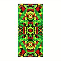 Geometric Beach Towel - Red Yellow Green Mosaic Pattern, Abstract Art, Vibrant Summer Design, Soft Microfiber, Multiple Sizes 70x40cm