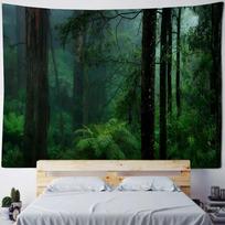 2D Flat Printing Lush Forest Waterfall Tapestry Nature Scenery Wall Hanging For Bedroom Living Room Dorm Aesthetic Decor Multipl 40CMX60CM