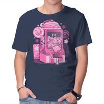 Unisex Crew Neck T-Shirt Pink Claw Machine Graphic Short Sleeve Casual Tee XXL