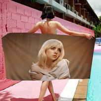 Hot Singer B-Billies E-Eilishs Microfiber Beach Towel Absorbent Quick Dry Soft Yoga Swimming Resort Mountain Climbing Towel Cotton 30x30cm