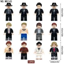 Gangster cartoon figurine M8145 children assemble small particles building block toy doll model boy gift mini