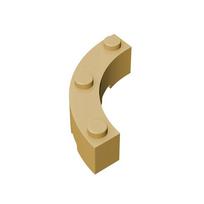48092 Brick Round Corner 4x4 Macaroni Wide 3 Studs Collections Modular GBC Toy For Technical MOC Building Block gelsvai ruda