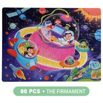 60pcs Logic Thinking Intellectual Wooden Game Puzzle 3D Color Dream Princess/Amusement Park Jigsaw Puzzle Toys for Baby 2-4 Year