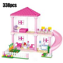 2025 summer seaside villa girl summer playground villa building block set DIY toy girl birthday gift