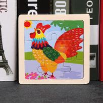 11*11cm 3D Wooden Puzzle Baby Toys Cartoon Animal Traffic Tangram Jigsaw Puzzle Early Learning Educational Toys for Children