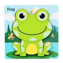 High Quality 3D Wooden Puzzles Cute Animal Series Portable Intelligence Puzzle Safe Animals Cognitive Jigsaw Puzzle Children