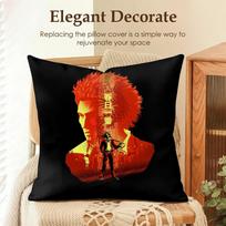 Yakuza L-Like A Dragon Cushion Cover Natural Linen Organic Fabric Double-Sided Printing Sofa Home Decor Gift Pillow Case Peach skin 18*18(CM)-1Pcs