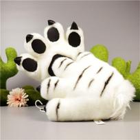 Iškamšytas žaislas Tigro letenų pirštinės Leopardo Žirafo Gyvūnų letenų pirštinės Cosplay Aksesuarai Kostiumai white tiger